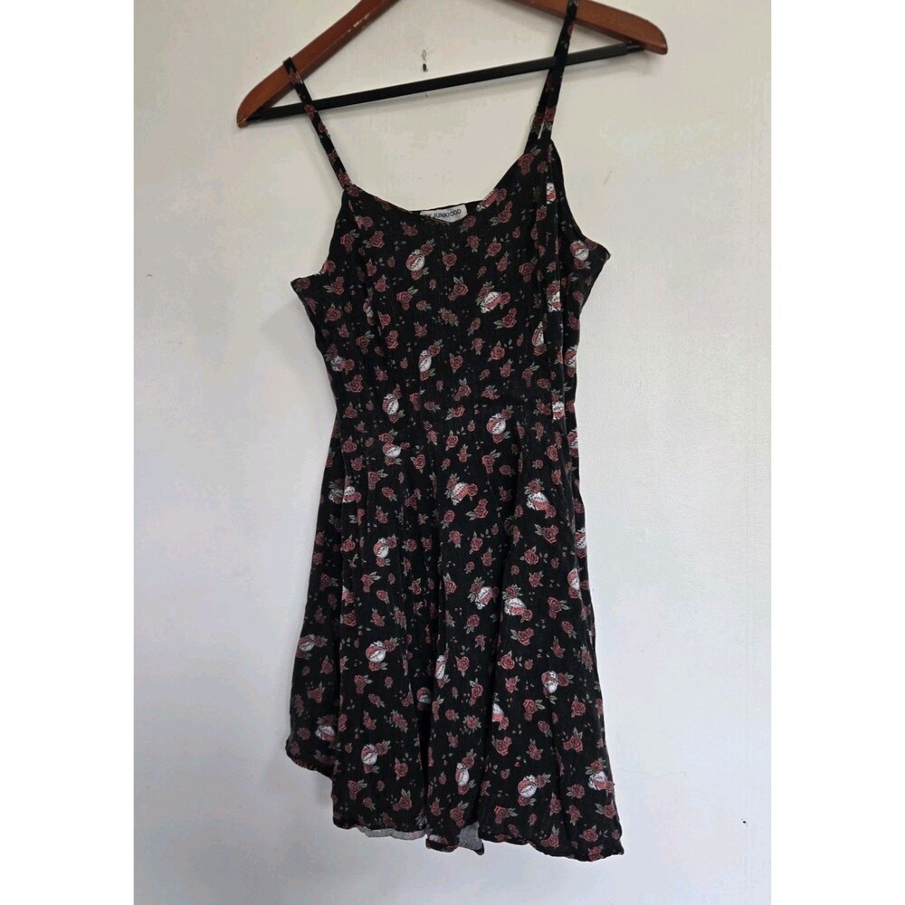 Grateful Dead by Junkfood Dress Womens L Mini Floral Roses Grunge Whimsigoth
